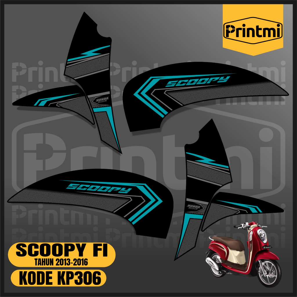 Scoopy PGM FI 2013 2014 2015 2016 รถจักรยานยนต์ Striping สติกเกอร์ Simple Racing Printmi List Variat