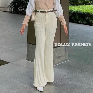 Flare Pants - CELANA CUTBRAY KNIT WANITA Higwaist Knit Cutbray Wanita Premium