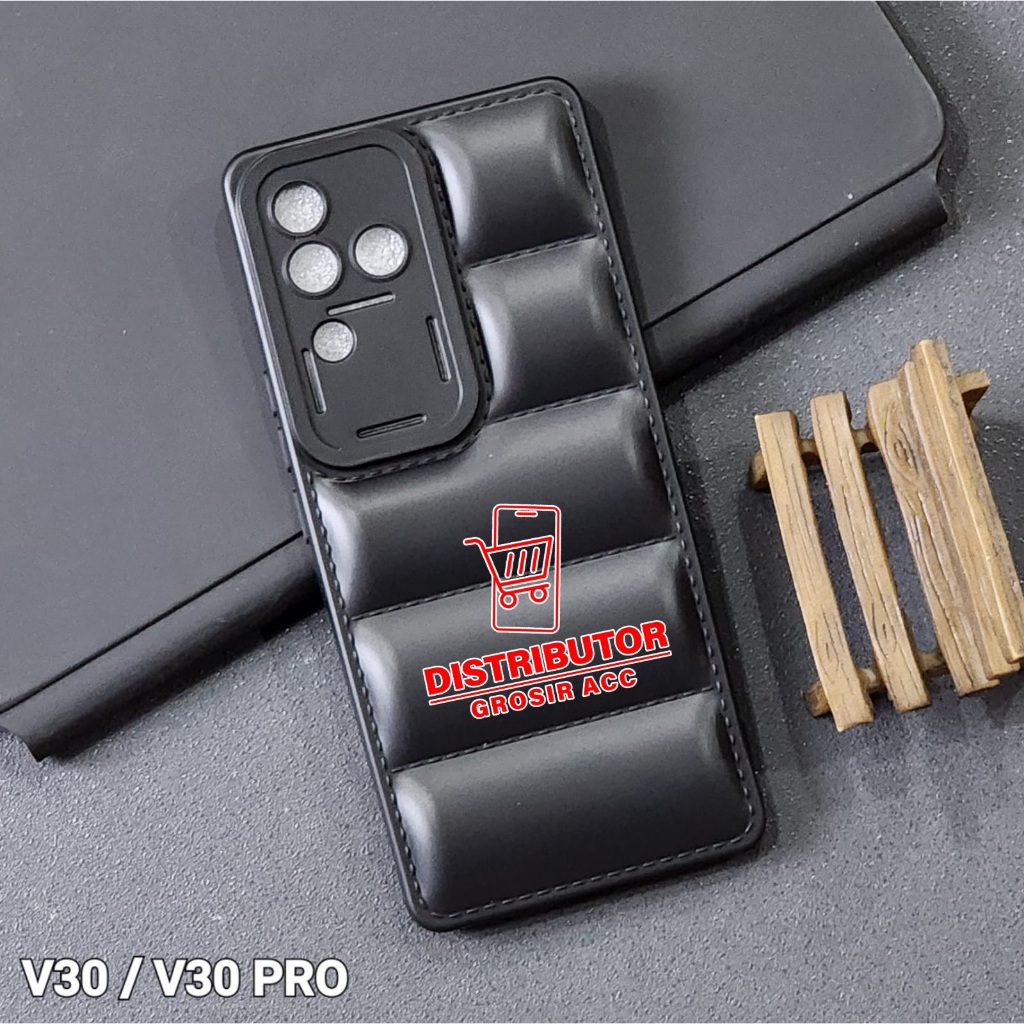 VIVO V30 CASE PILLOW CASE MACAROON BLACK VIVO V30