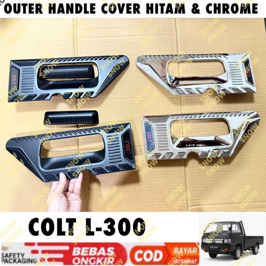 Hitam Mitsubishi Colt L-300 Pick Up L300 Car Outer Handle Cover Package Black Chrome