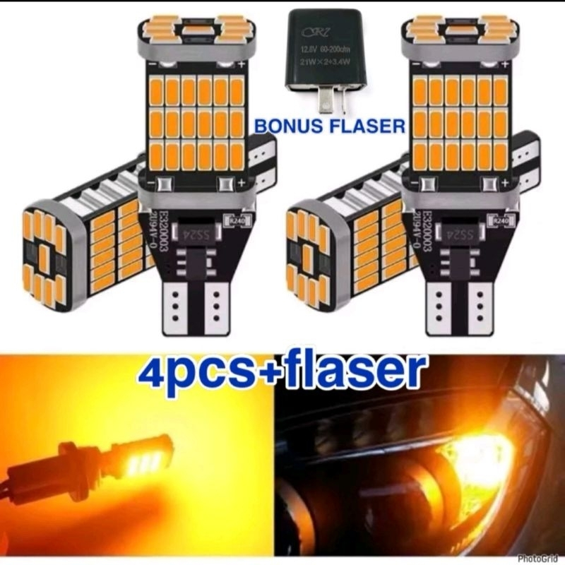 แพ็คเกจไฟเลี้ยว Dajjal 45led DC, ไฟเลี้ยวเมือง T10/T15 + กะพริบไฟเลี้ยวสว่างเป็นพิเศษสากล