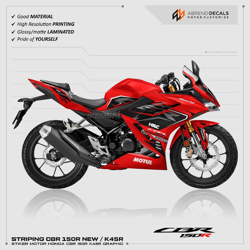 CBR 150R ใหม่ K45R STRIPING / HONDA CBR 150 R 2021 สติ๊กเกอร์มอเตอร์ไซค์ - NOW / CBR สติ๊กเกอร์ / สต
