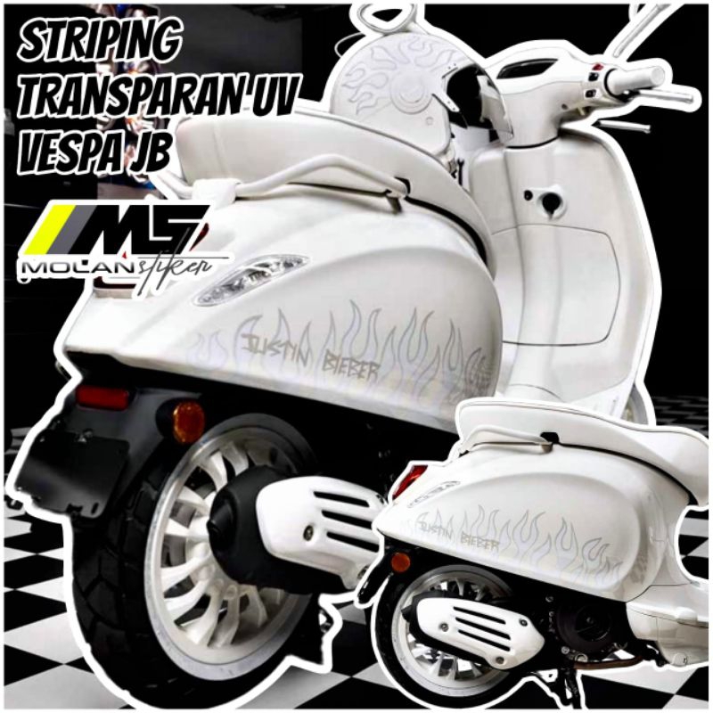 Decal สติกเกอร์ Striping Variation โปร่งใส Uv Vespa JB Vespa Sprint 150 Justin Bieber & Vespa Primav