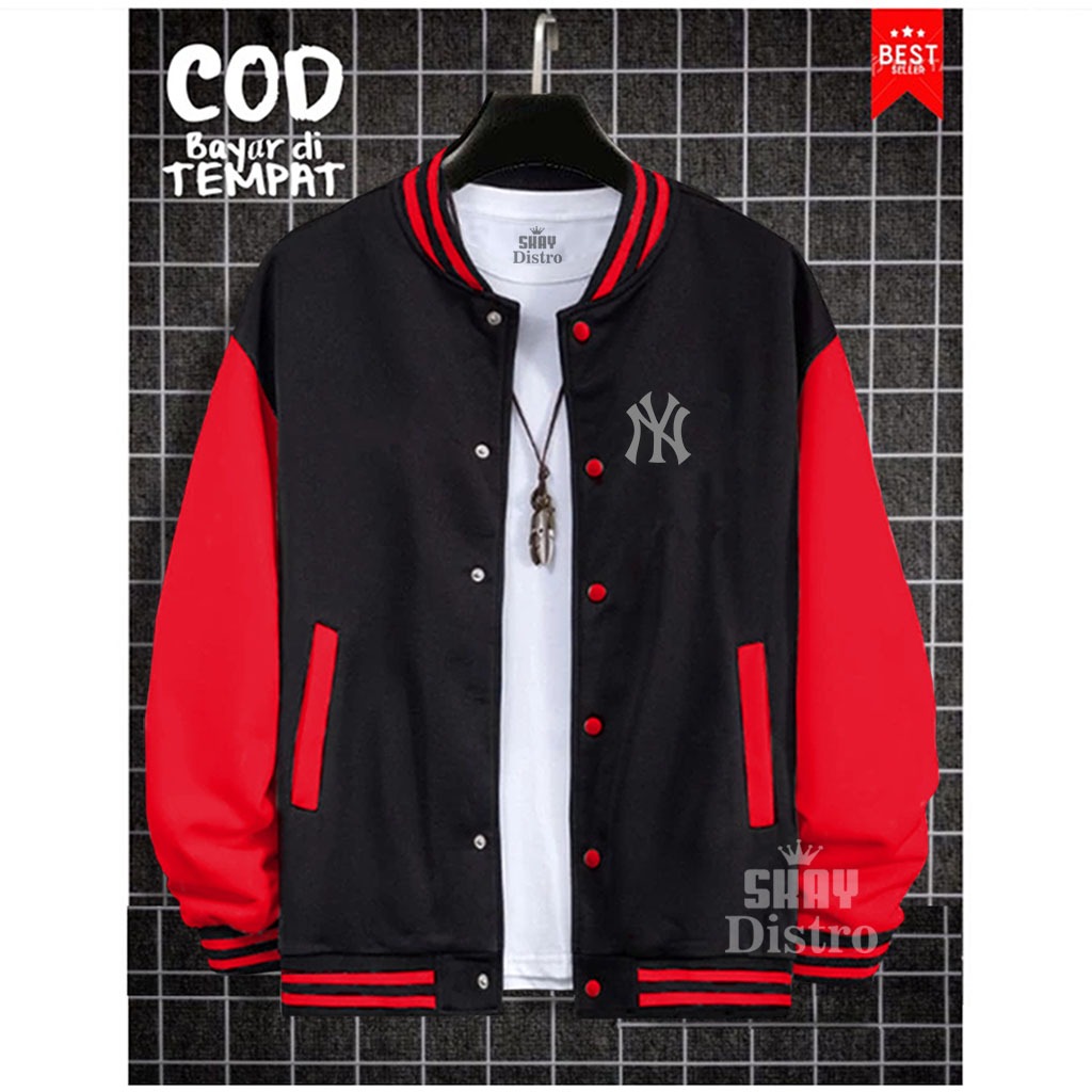 เสื้อแจ็คเก็ตเบสบอล Kancing Jacket NY ข้อความ Silver Varsity เบสบอลโลโก้คุณภาพพร้อมหลายสีแจ็คเก็ตเบสบอล Polos UNISEX ผู้ชายผู้หญิง