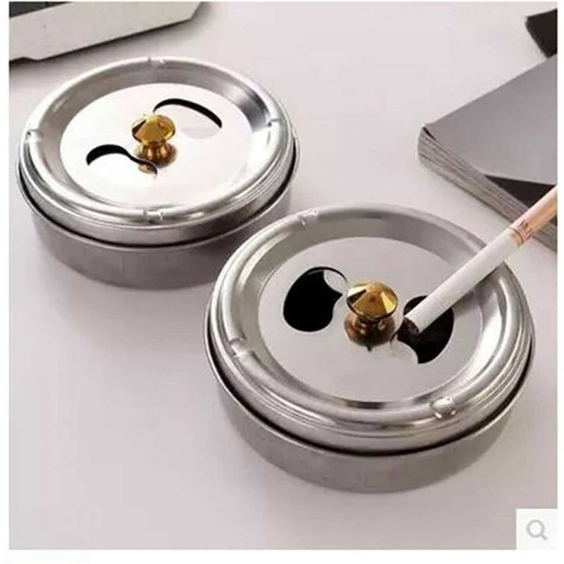 PEIXING ที่เขี่ยบุหรี่สแตนเลสแบบปิดการหมุนแบบพกพา 1 ชิ้น - JL032