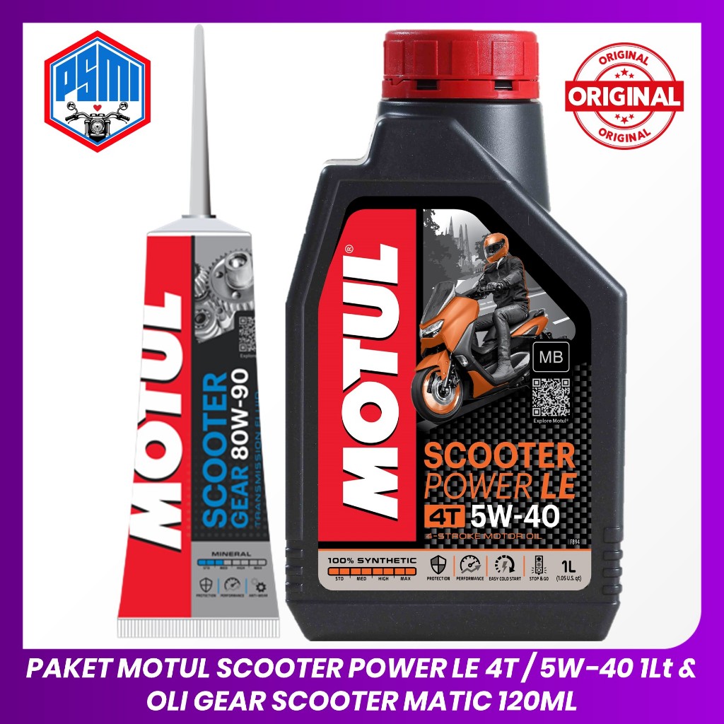 Motul Scooter Power LE Oil + Motul Axle Gear Scooter Oil
