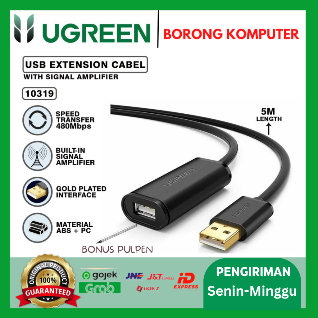 UGREEN 10319 USB 2.0 Active Extension Cable 5M USB Extension cable