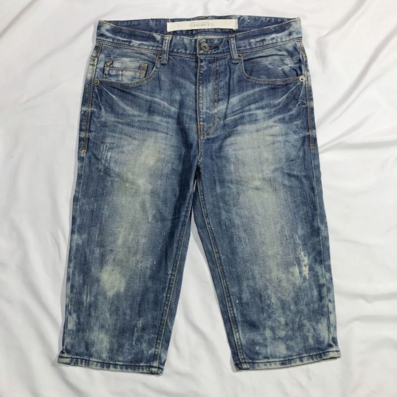 Shortpants 7/8 Jeans Tbj Nearby Blue Washed Fading Original Second Preloved CP40