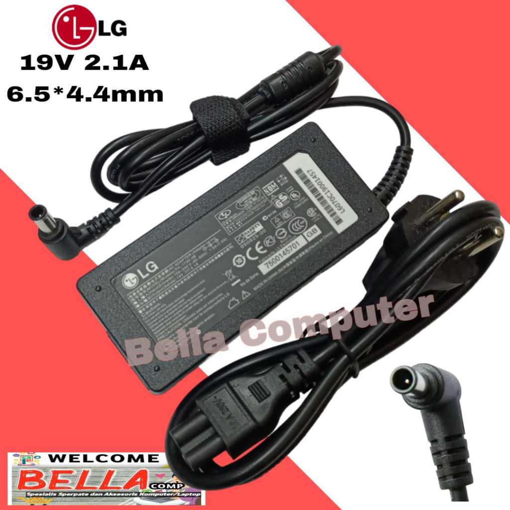 LG TV Monitor อะแดปเตอร์ 19 V-2.1A LED TV Monitor LG 19volt-2.1Ampere/TV โทรทัศน์อะแดปเตอร์ LED LCD MONITOR LG 19V 2.1A 40W 6.5X4.4MM Plus สายไฟ