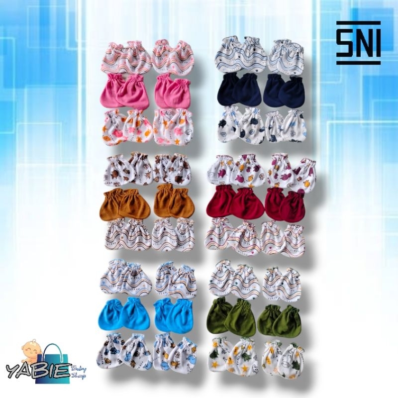 3 ชุด (12 ชิ้น) Sartaki (ถุงมือและฟุต) ทารกแรกเกิด Viking Motif Series SNI