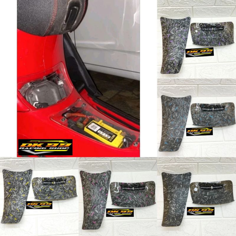 Mesin ฝาครอบเครื่อง ครอบแบตเตอรี่คาร์บอน wtp Vespa matic Sprint/Primavera Motorcycle
