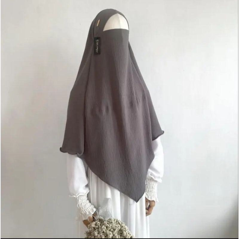 ผ้าคลุม French khimar sharia L uk/85cmx100cm cringkel airflow khimar syari