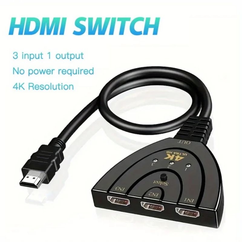 สวิตช์ HDMI 3.1 (3 INPUT ถึง 1 OUTPUT) สวิตช์ HDMI PIGTAIL