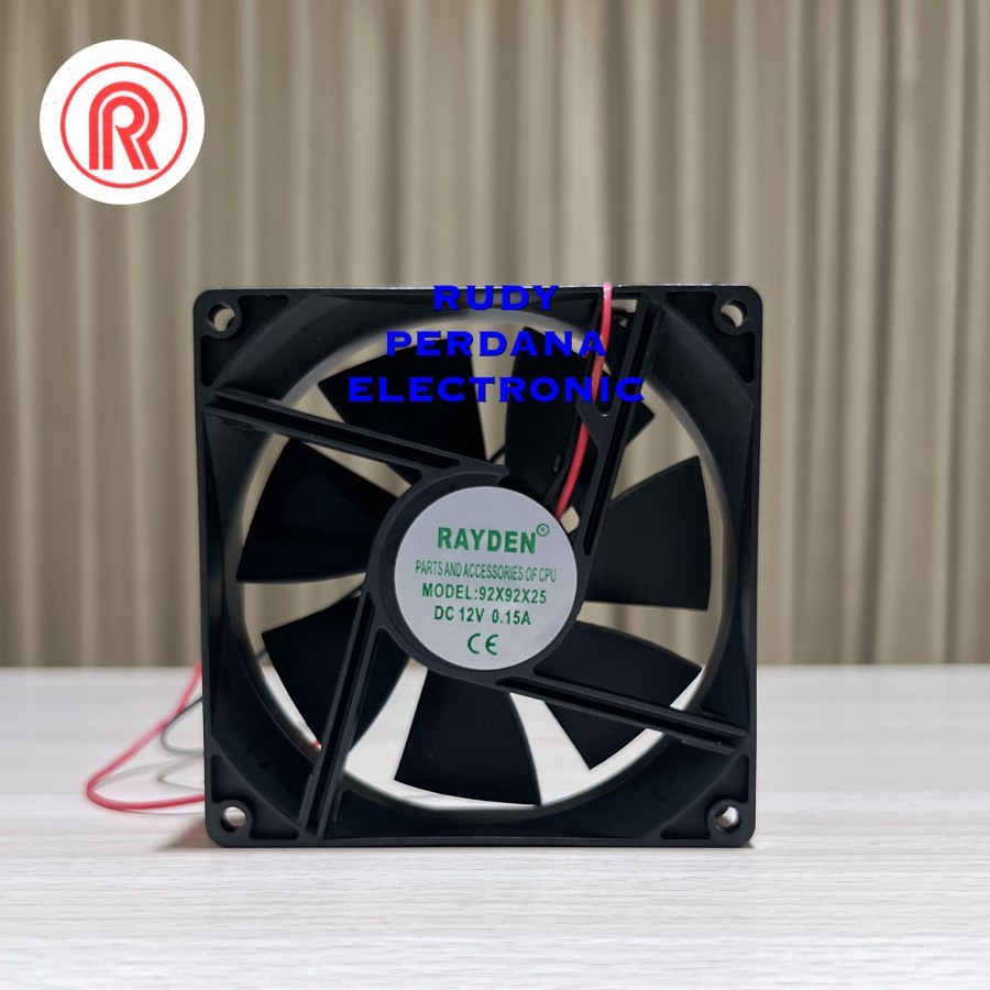 พัดลมพัดลม DC 12V 12 VOLT 9CM 9 CM RAYDEN