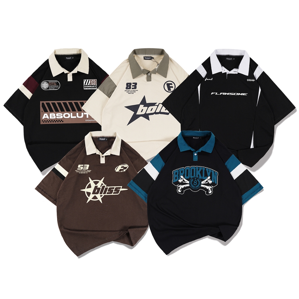 [N01433] BROOKLYN T-Shirt Oversize Rugby Short Sleeve BROOKLYN TN Motif