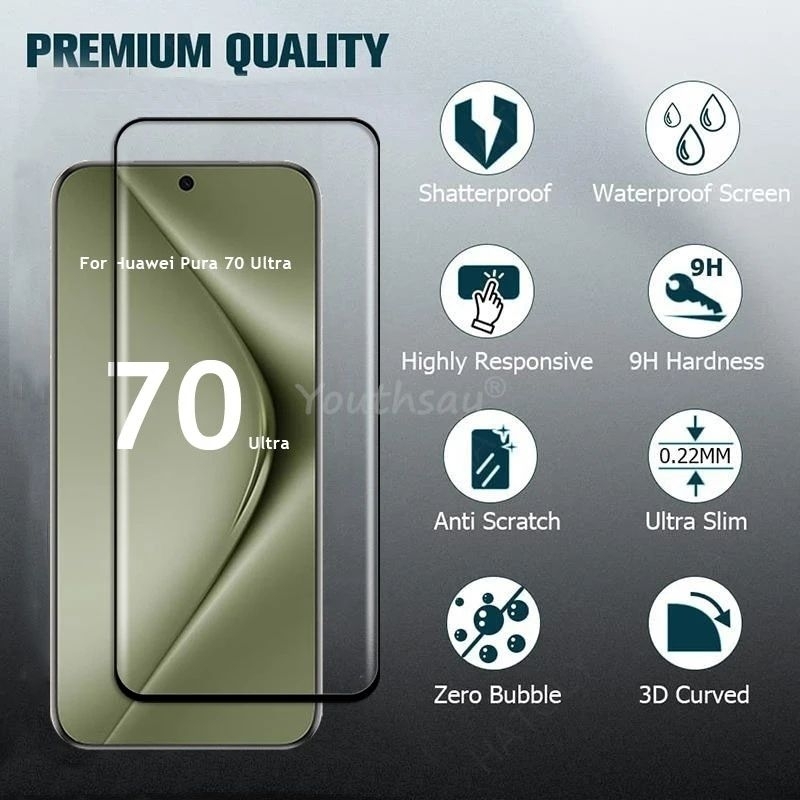 กระจกนิรภัย 3D Curved Huawei Pura 70 Pro / 70 Pro+ / 70 Ultra / 80 / 80 Pro / 80 Pro+ / 80 Ultra / 9