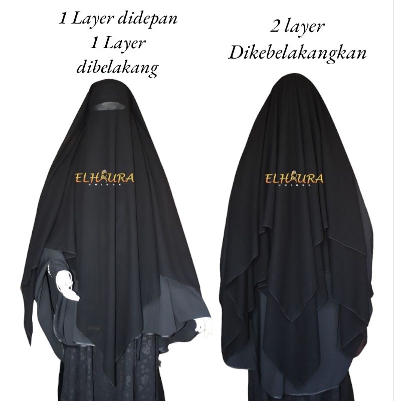 เอลฮารา | Niqab square Kairo elhaura ชีฟองพิเศษ Jetback niqab อียิปต์ Kairo pudah