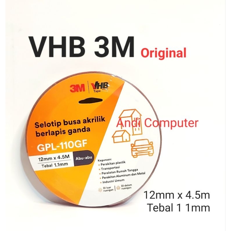 VHB Tape 3M VHB FOAM ขนาด 12mm x 4.5m ORIGINAL