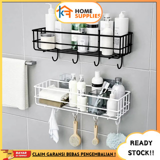【KF】Rak Tempel Dinding Kamar Mandi Rak Besi Gantung Tempelan Dinding Tanpa Bor