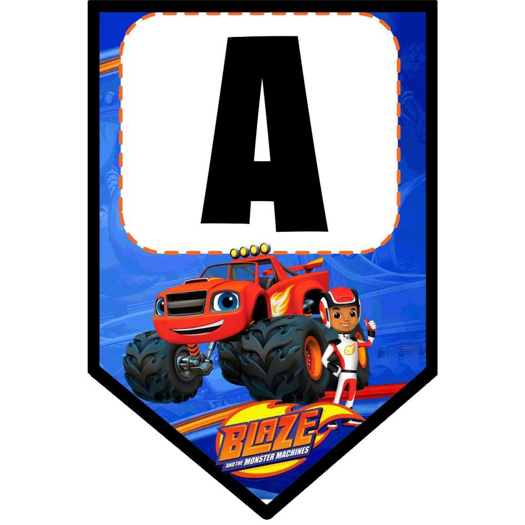 BUNTING FLAG / BANNER FLAG BIRTHDAY (SINGLE) CUSTOM BLAZE CHARACTER