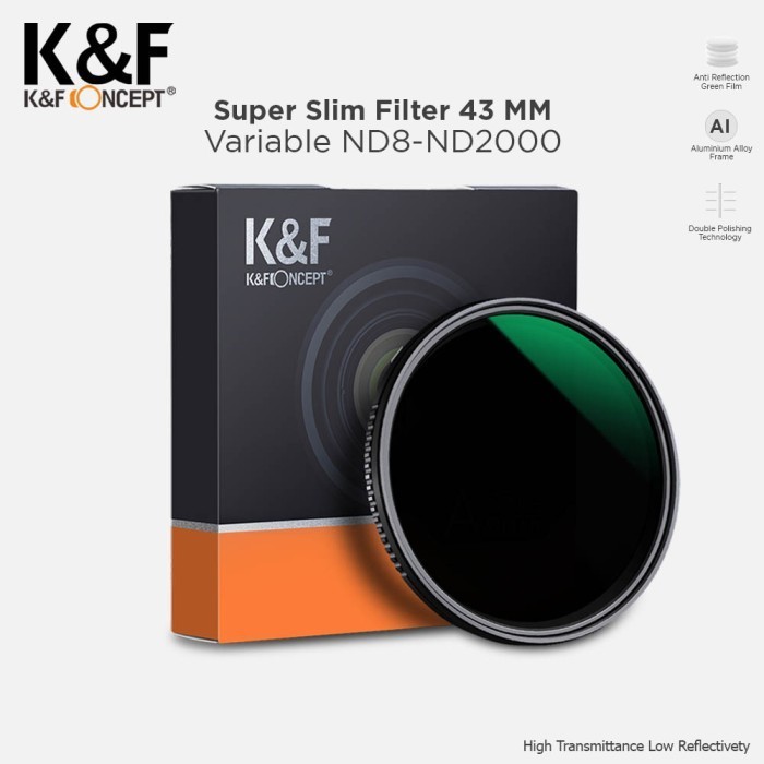 KNF Concept 43mm Multi Coating Filter ND8-2000 Super Slim Filter K&F