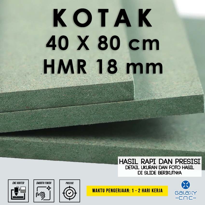 กล่อง HIJAU 40 x 80 ซม. - HMR 18 มม. - บอร์ด HMR / บอร์ด MDF สีเขียว