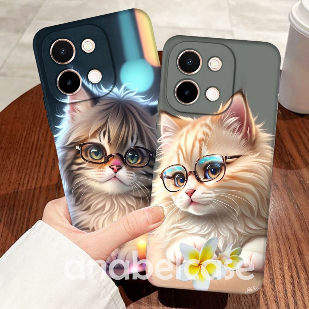 HP ใหม่ล่าสุด VIVO Y28 2024 Softcase Unique Cat Motif - Unique Cat Case - viral Case - เคส Vivo - เค