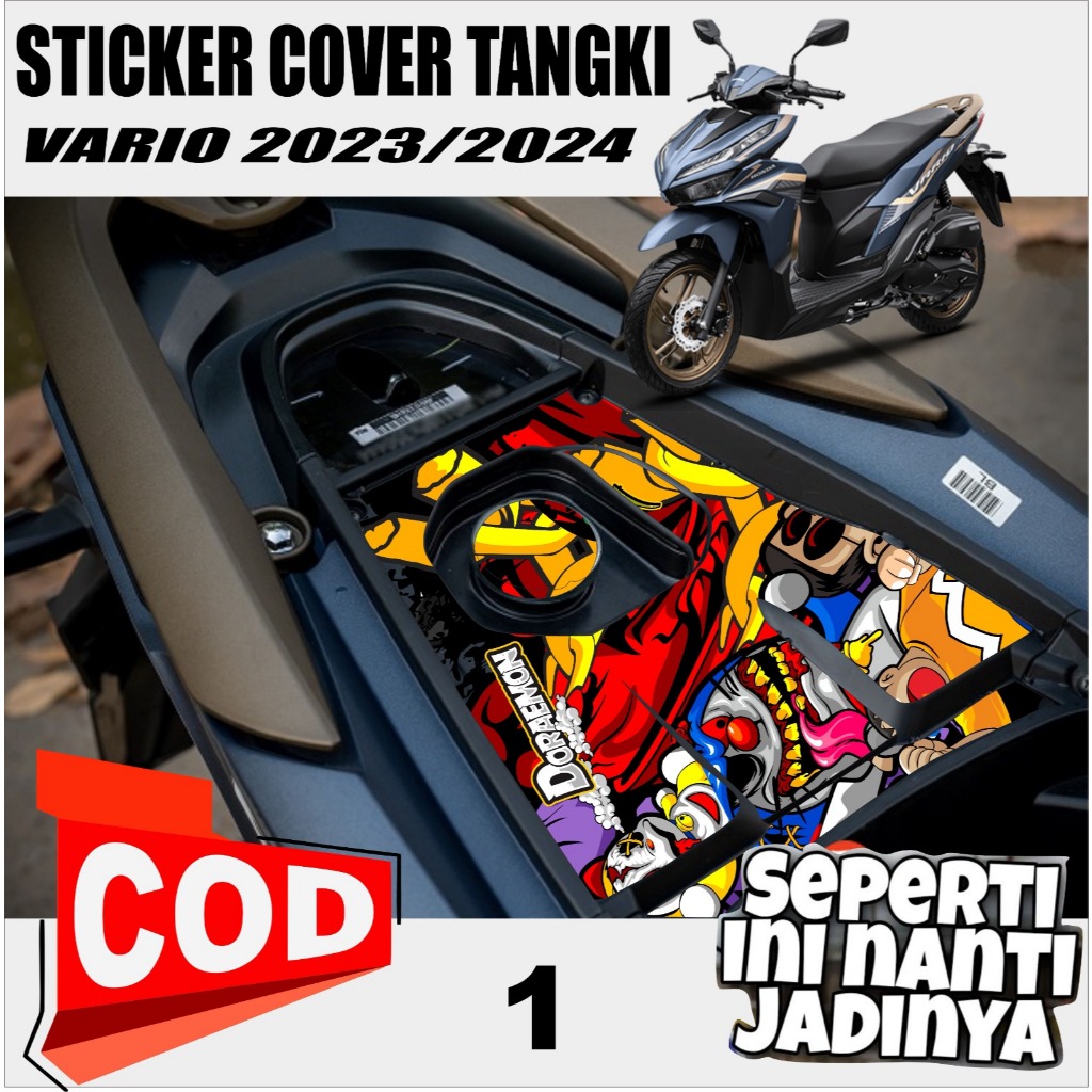 Striping STICKER ฝาครอบป้องกันถัง VARIO 2023-2024 ใหม่ MOTIF รหัส A/STICKER ฝาครอบป้องกันถัง VARIO 2023-2024 ใหม่ MOTIF รหัส A