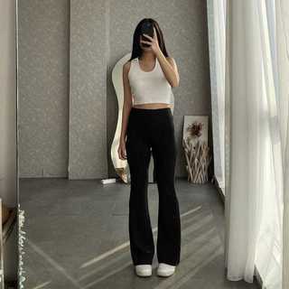 Famola Flare Pants -  Highwaist Kulot Cutbray Scuba - Celana Panjang Wanita Kekinian Korean Style Kulot Flare Pant