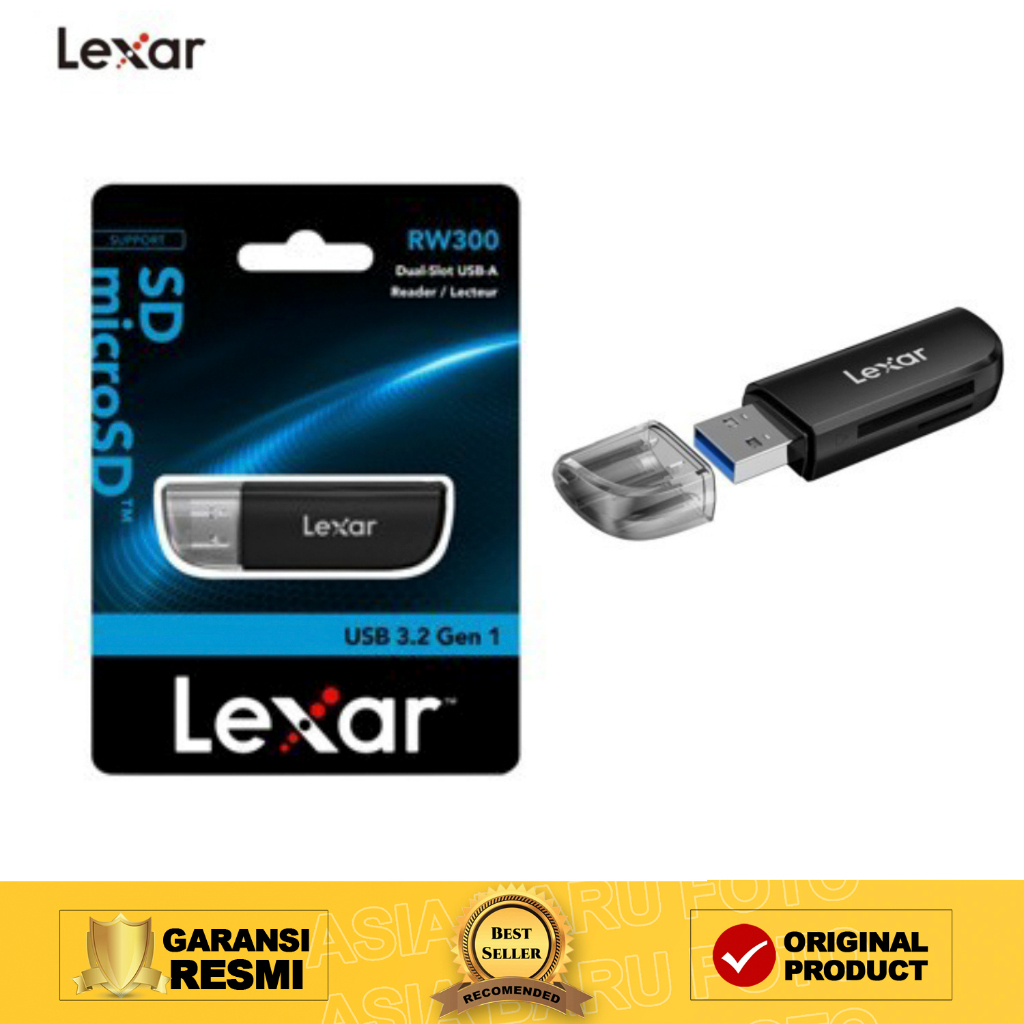 Lexar Dual Slot RW300 USB 3.2 Gen1 เครื่องอ่านการ์ด SDcard / MicroSD