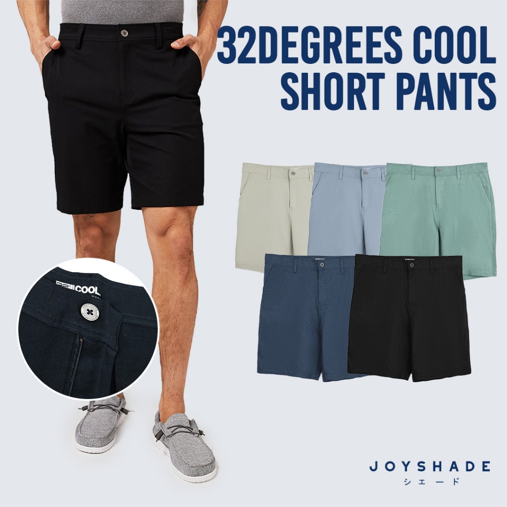 Joy SHADE Short Pants 32 Degrees Cool - กางเกงขาสั้นลําลองผู้ชาย Cotton Twill