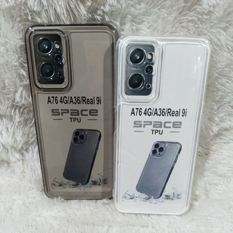 SoftCase Casing Oppo A76 4G/A36 Silicone Clear Transparent Back Protector HP Camera Full Caret