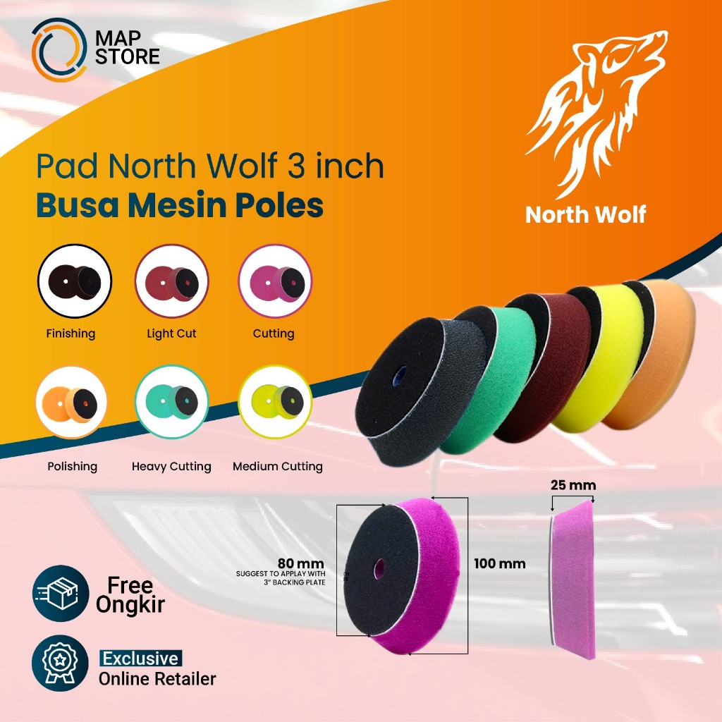 MESIN North Wolf 3 นิ้ว Pad / Northwolf Foam 3" Thin Pad / โฟมเครื่องขัด