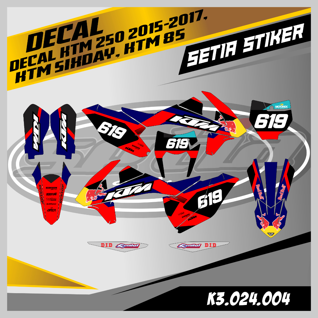 DECAL KTM 250 2015-2017/KTM SIXDAY/KTM 85 DESIGN ฟรี REQUEST CUSTOM ใหม่, สติ๊กเกอร์ KTM, (K3.024.00