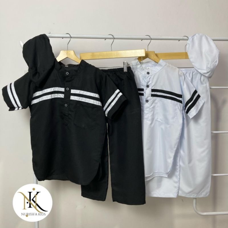 Hitam PUTIH Elegant BLACK และ WHITE STREET MODEL CHILDRENS KOKO สําหรับอายุ 2-12 ปี