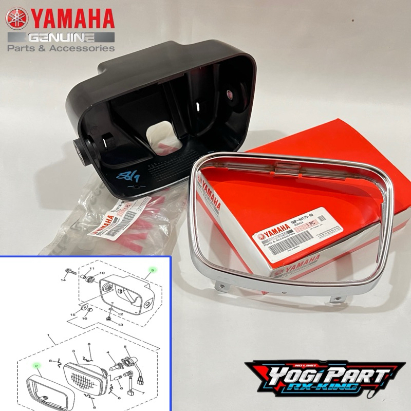 ต้นฉบับ YAMAHA RX KING SCORPIO OVAL HEADLIGHT RING 5BP-H4130-00 5BP-H4120-00
