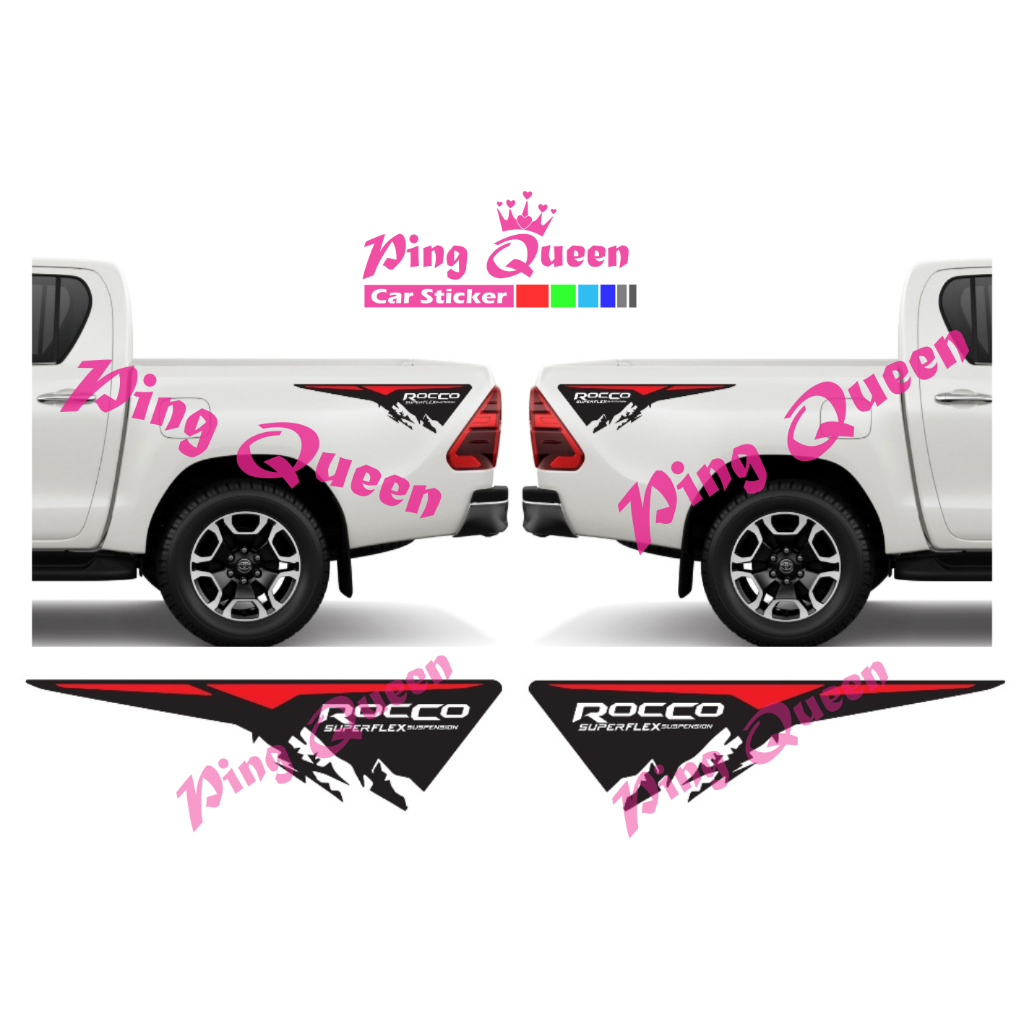 สติ๊กเกอร์ ROCCO SUPERFLEX BAG SIDE CUTING สติ๊กเกอร์รถยนต์ HILUX REVO ROCCO