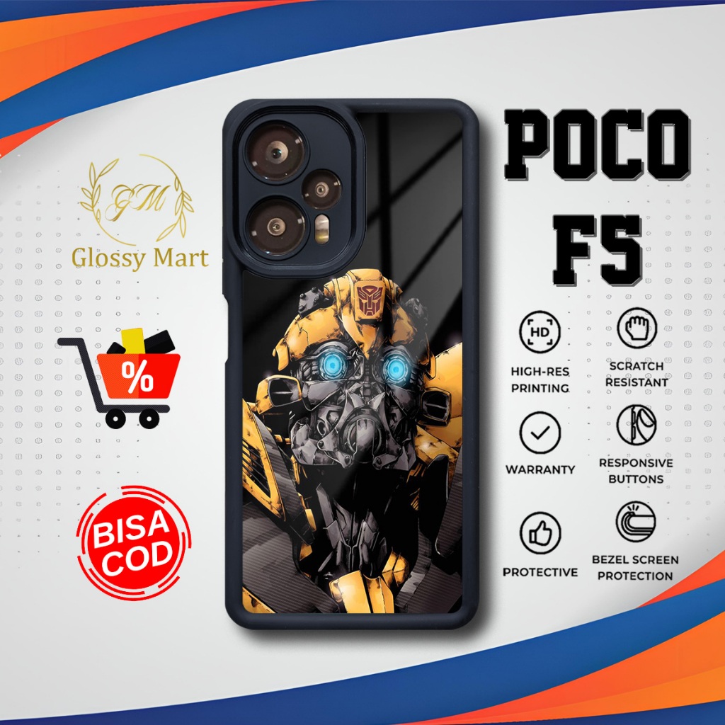 เคส P0C0 F5 ล่าสุด - P0C0 F5 - Robbot01 Motif - เคส Premium Glossy Softcase Hardcase Material - P0C0