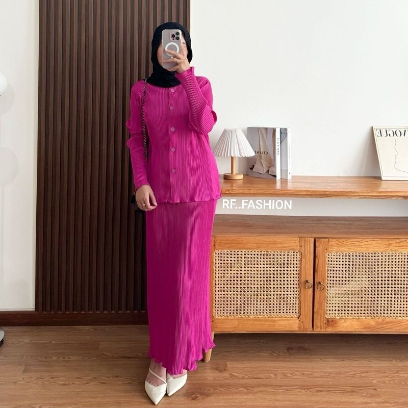 MALYA SET WAVY CARDI SKIRT / ผู้หญิง WAVY PLEASE LIDI SKIRT SET / MUSLIM WOMENS TOP AND SKIRT SET