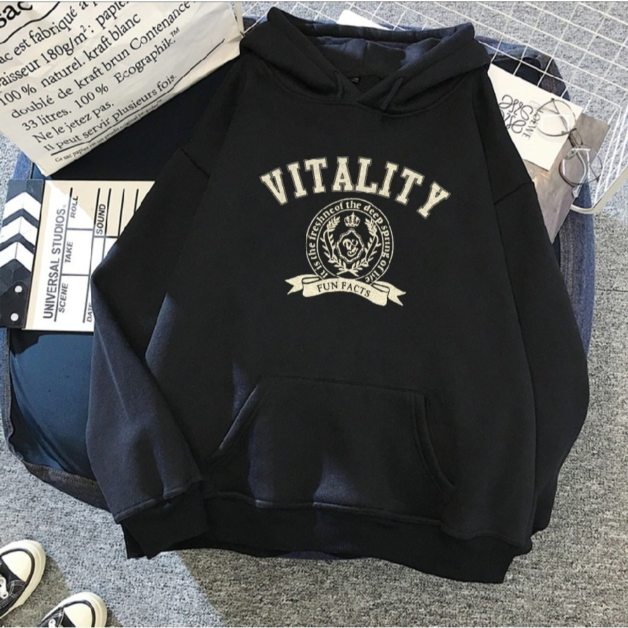 Harvional เสื้อกันหนาว Hoodie Jumper Vitaly เย็บปักถักร้อยวัสดุขนแกะพรีเมี่ยม Size M - XXL