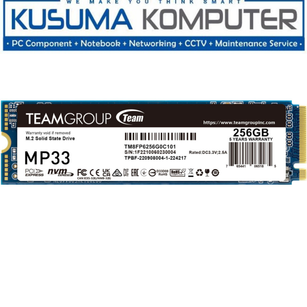 Teamgroup Team SSD MP33 256GB M.2 NVMe PCIe Gen3x4