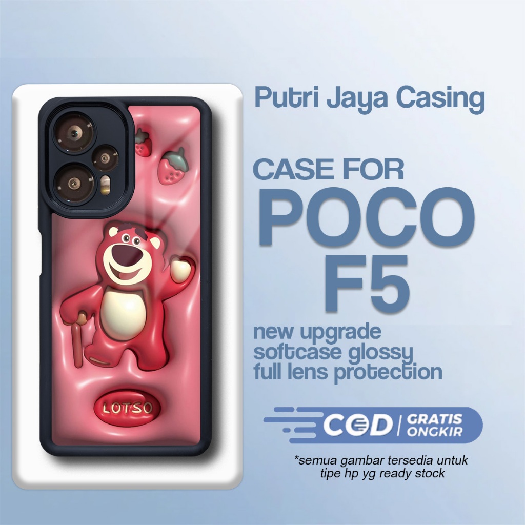ล่าสุด P0C0 F5 Case - P0C0 F5 - CuteLotso Motif - Premium Glossy Softcase Hardcase Material - P0C0 P