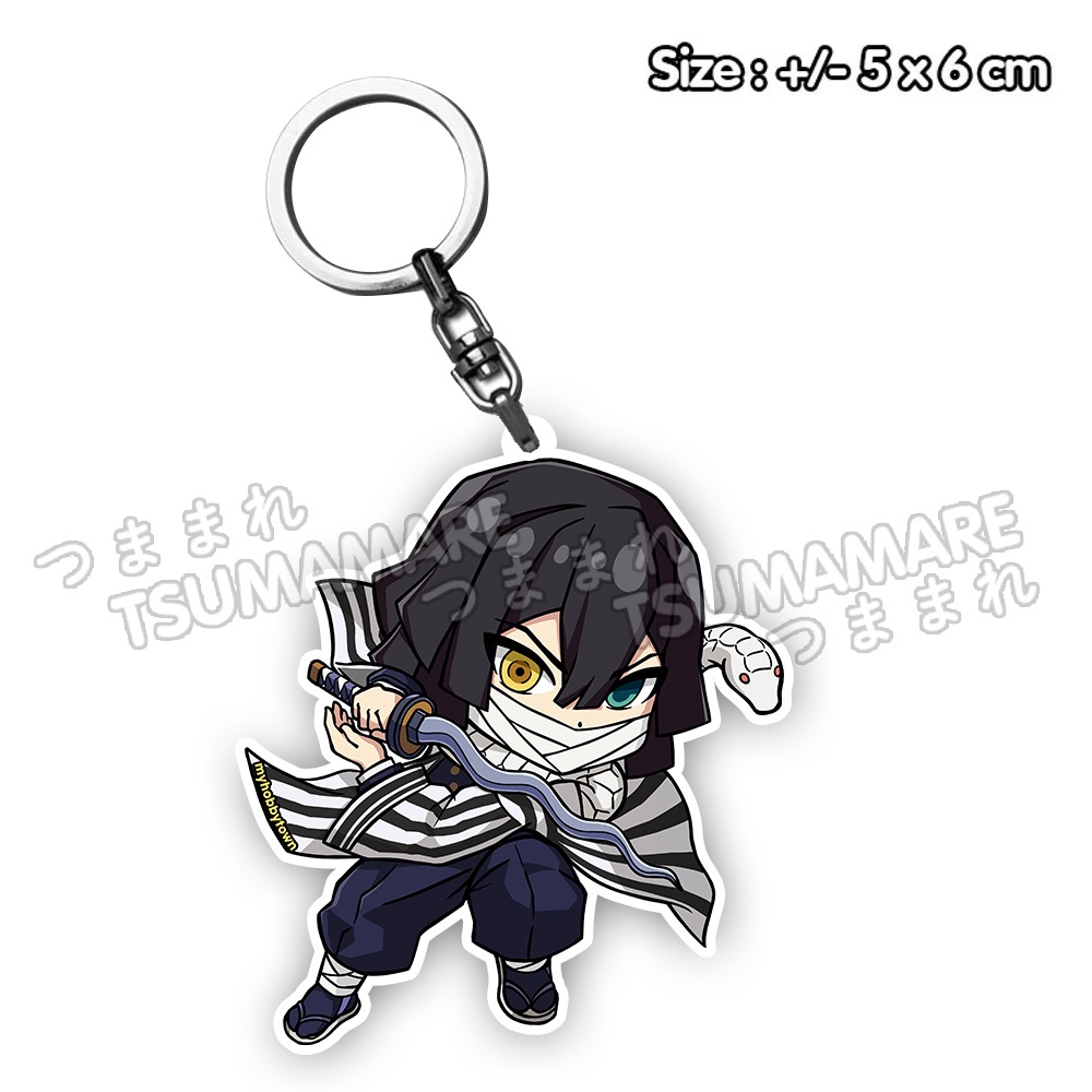 GANTUNGAN อะคริลิค Obanai พวงกุญแจอะคริลิคอะนิเมะ Kimetsu ไม่มี Yaiba พวงกุญแจ Demon Slayer