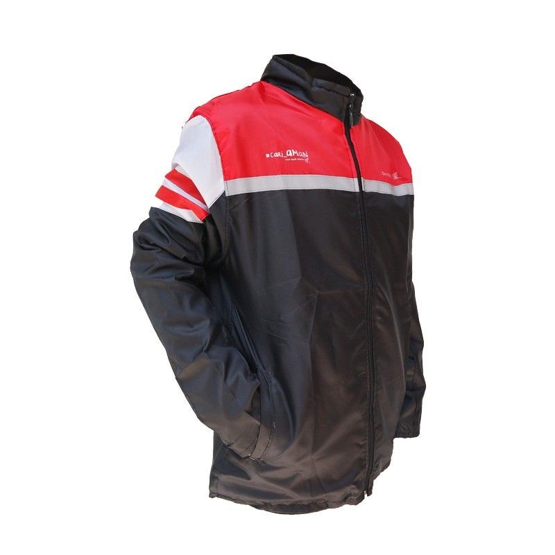 Hitam MERAH เสื้อแจ็คเก็ตมอเตอร์ไซค์ร่มชูชีพ Honda Original AM ผสมผสานสีดําและสีแดง