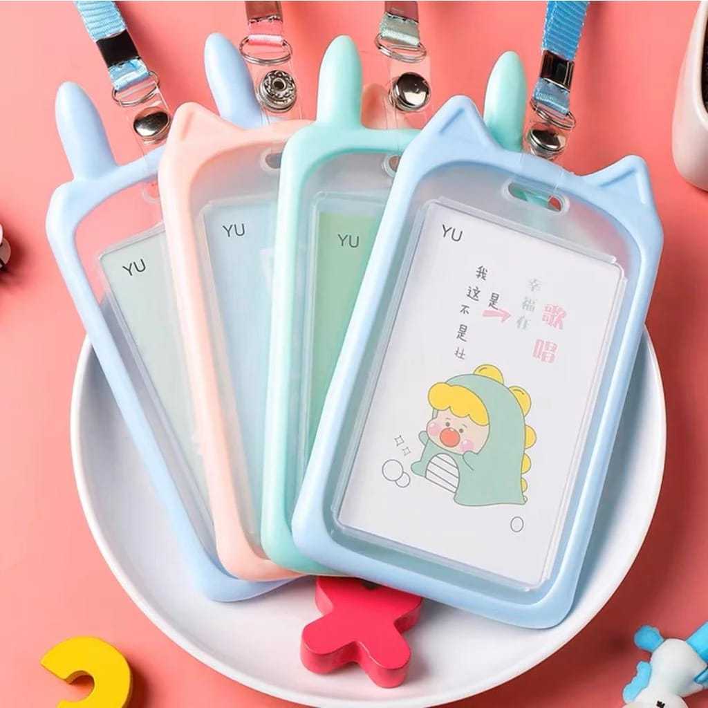 GANTUNGAN UNGU OKESTORE_PKU / / Name Tag Lanyard / Ear Motif Card Holder / MRT / Busway / E-Money / 