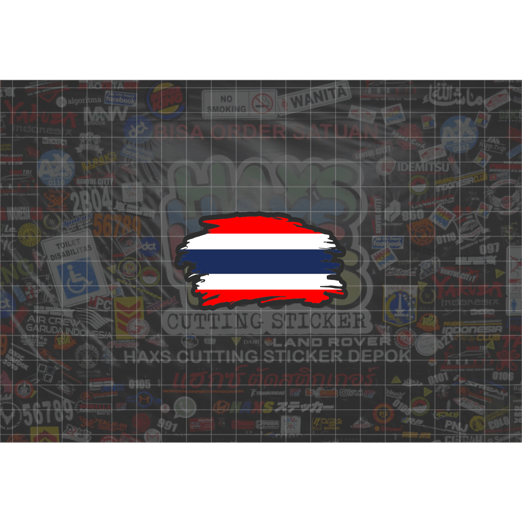 สติ๊กเกอร์ตัดธงชาติไทยขาด ขนาด 7 ซม สําหรับมอเตอร์ไซค์