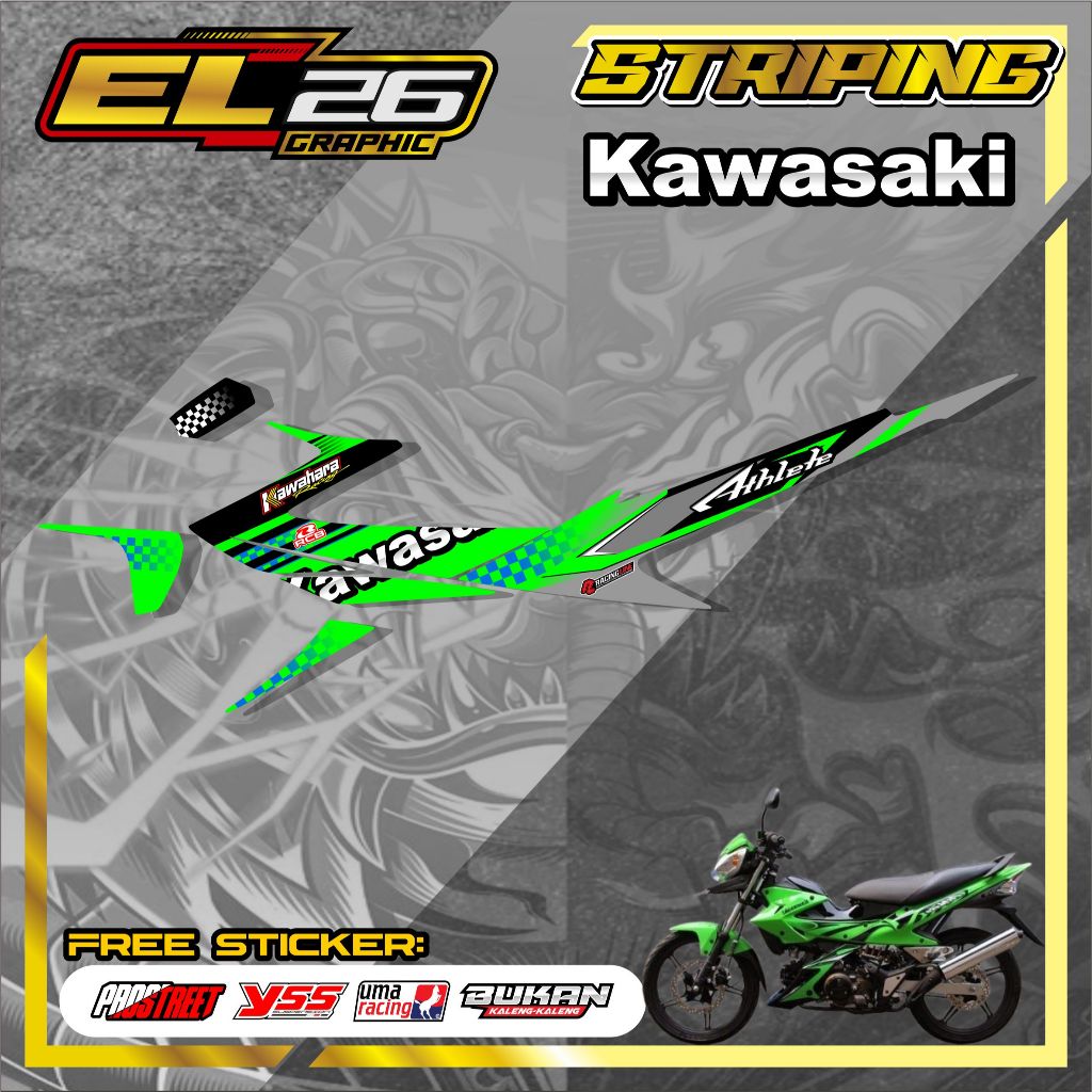 485 สติ๊กเกอร์ STRIPING KAWASAKI ATHLETE - KAWASAKI ATHLETE STICKER RACING MOTIF