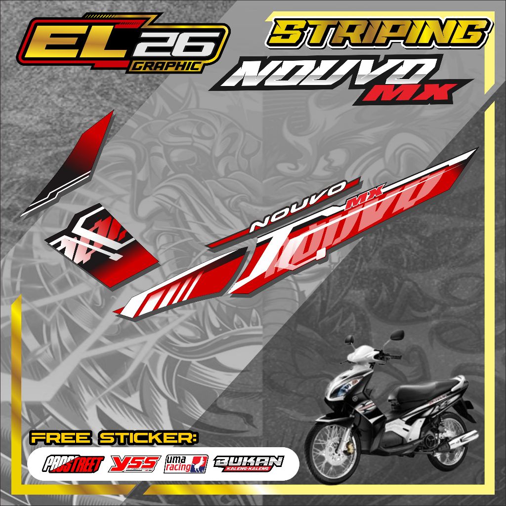 529 สติ๊กเกอร์แถบ YAMAHA NOUVO MX - สติ๊กเกอร์ YAMAHA NOUVO MX MOTIF บทคัดย่อ