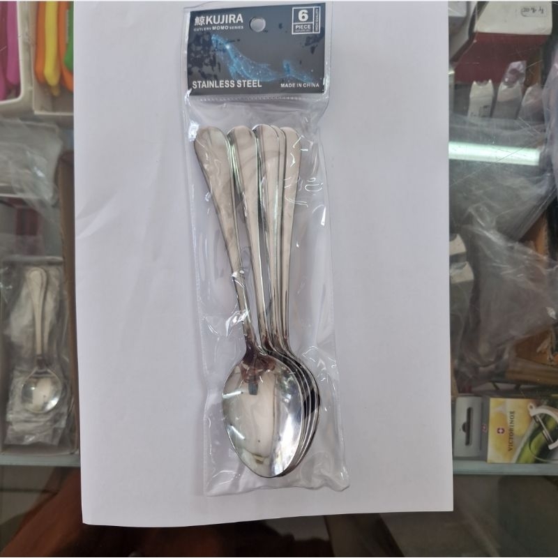 Kujira ช้อนโต๊ะธรรมดา 6 ชิ้น คุณภาพดี