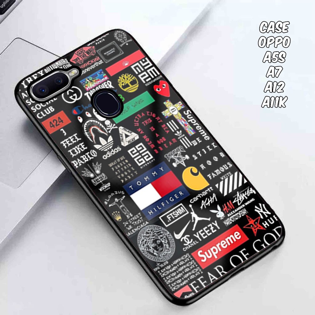 KK39 Softcase Glitter Oppo A5s / A7 / A12 / A11K Case Premium Camera Protector Softcase Glass Kaca T